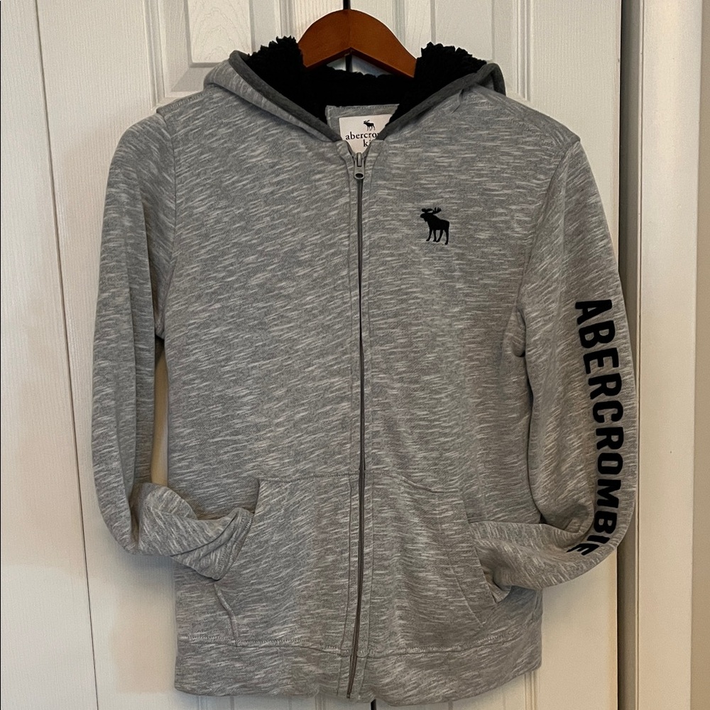 Abercrombie & Fitch Kids Gray Zip-Up Jacket with Black Accents